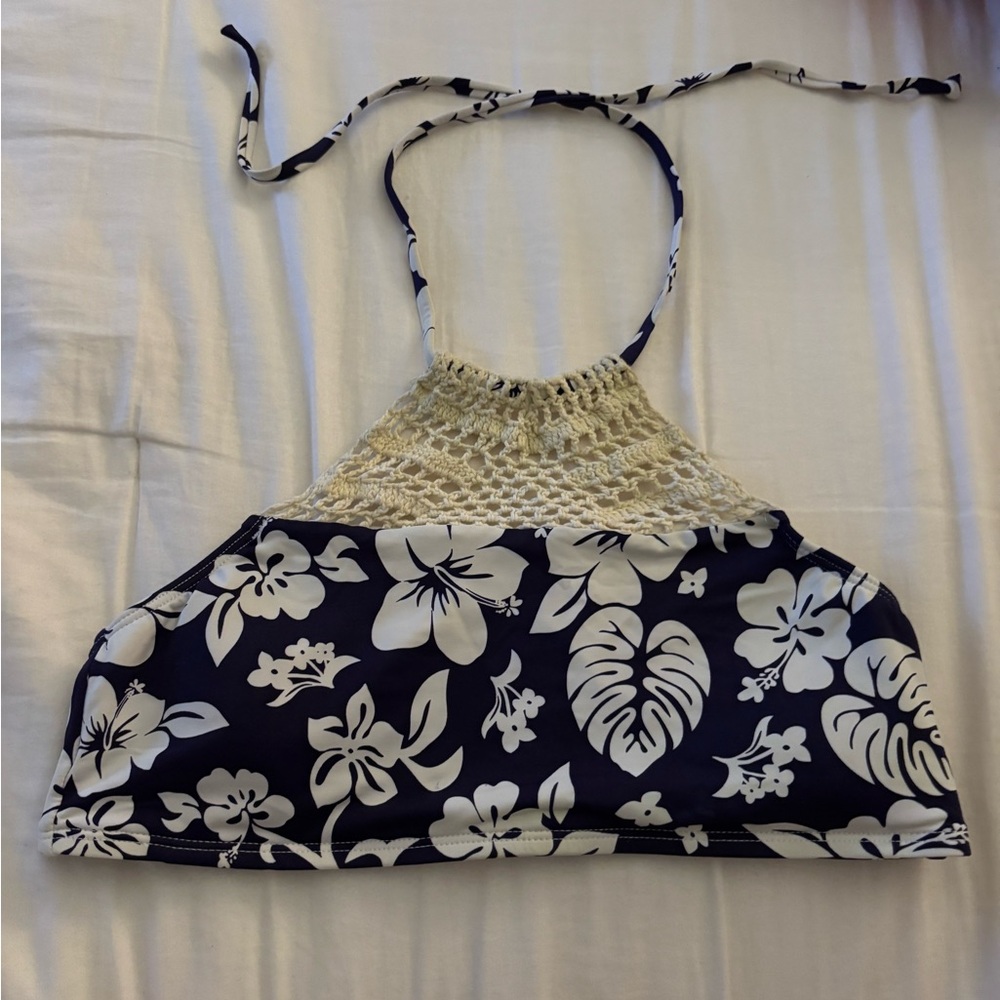 Blue bikini top